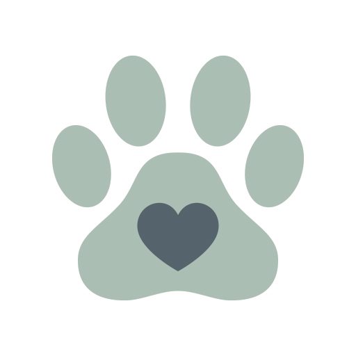 paw with a heart in the middle
