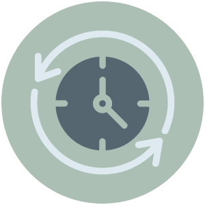 circle icon with a clock